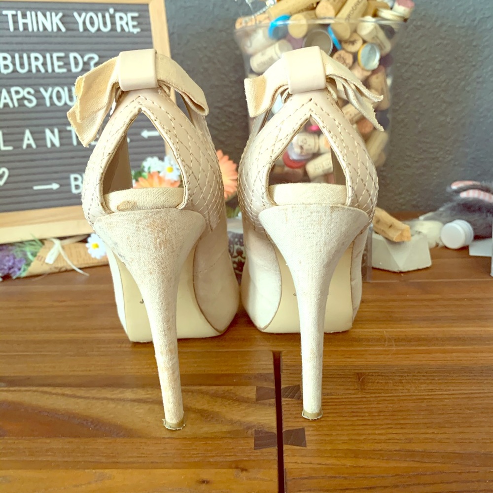 RSVP Platform Peeptoe Heels size 10 Nude